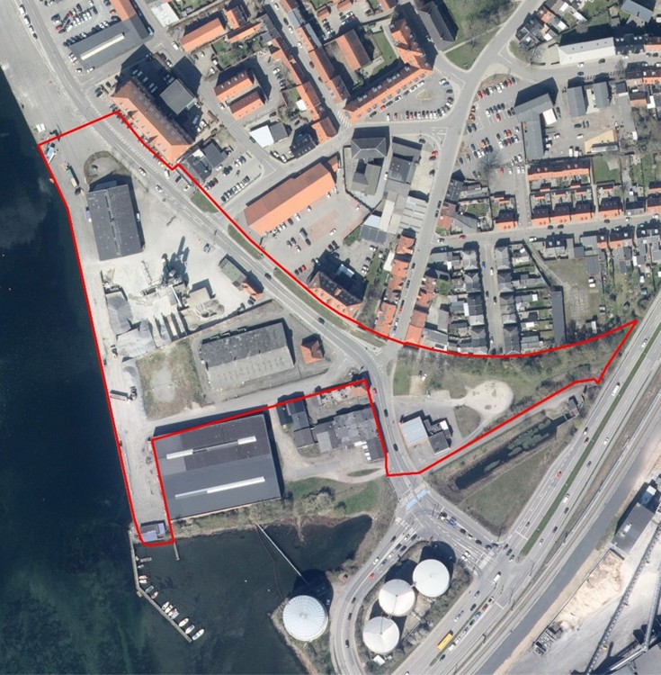 Afgrænsning af planlægningen for området på Nykøbing F. Havn.